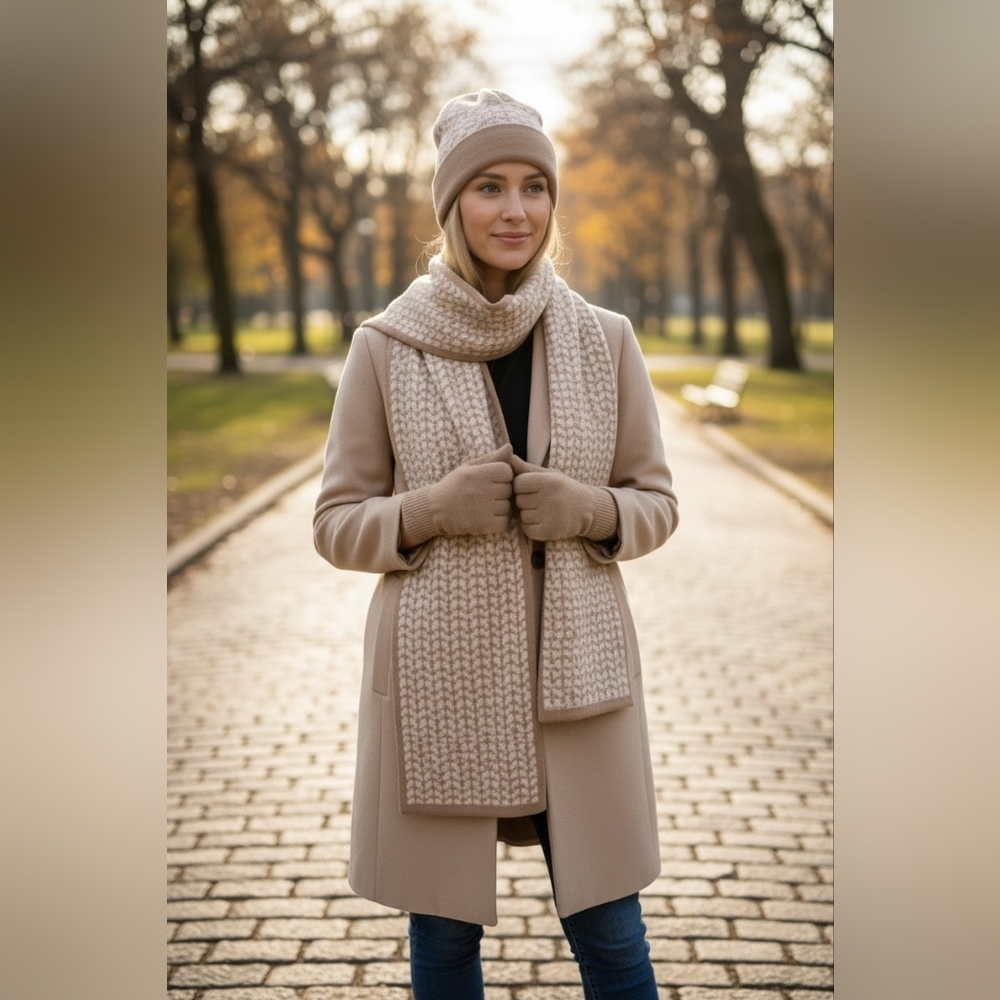 NWT MICHAEL Michael Kors "MK" Monogramed  Knit 3-Piece Set